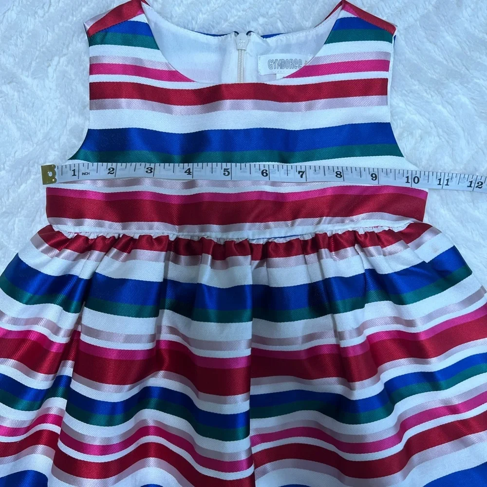 Gymboree Girls Rainbow Stripe Dress 2T Bow Back Party Easter Spring Dress